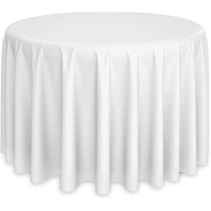 120" Round White Tablecloth