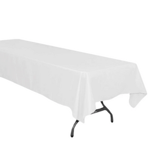 120" X 60" White Tablecloth